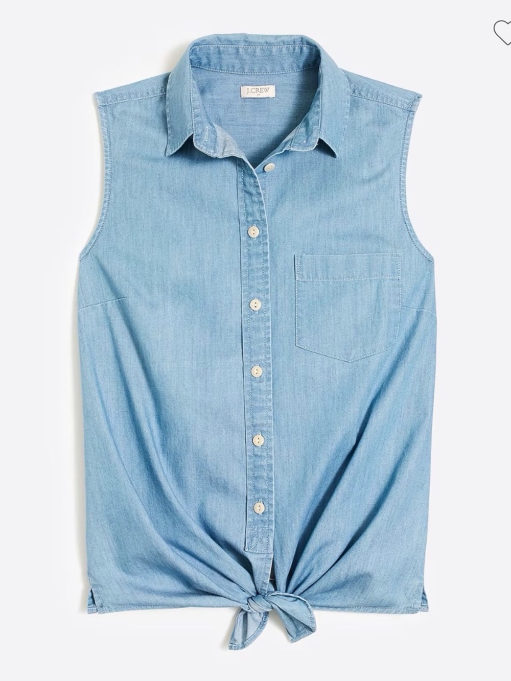 J. Crew Light Chambray Sleeveless Button-Up Top